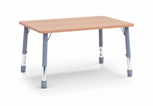 Stůl obdélník 120 x 80 / v. 59 - 71 cm, deska buk