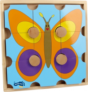 Oboustranné puzzle Méďa a motýlek