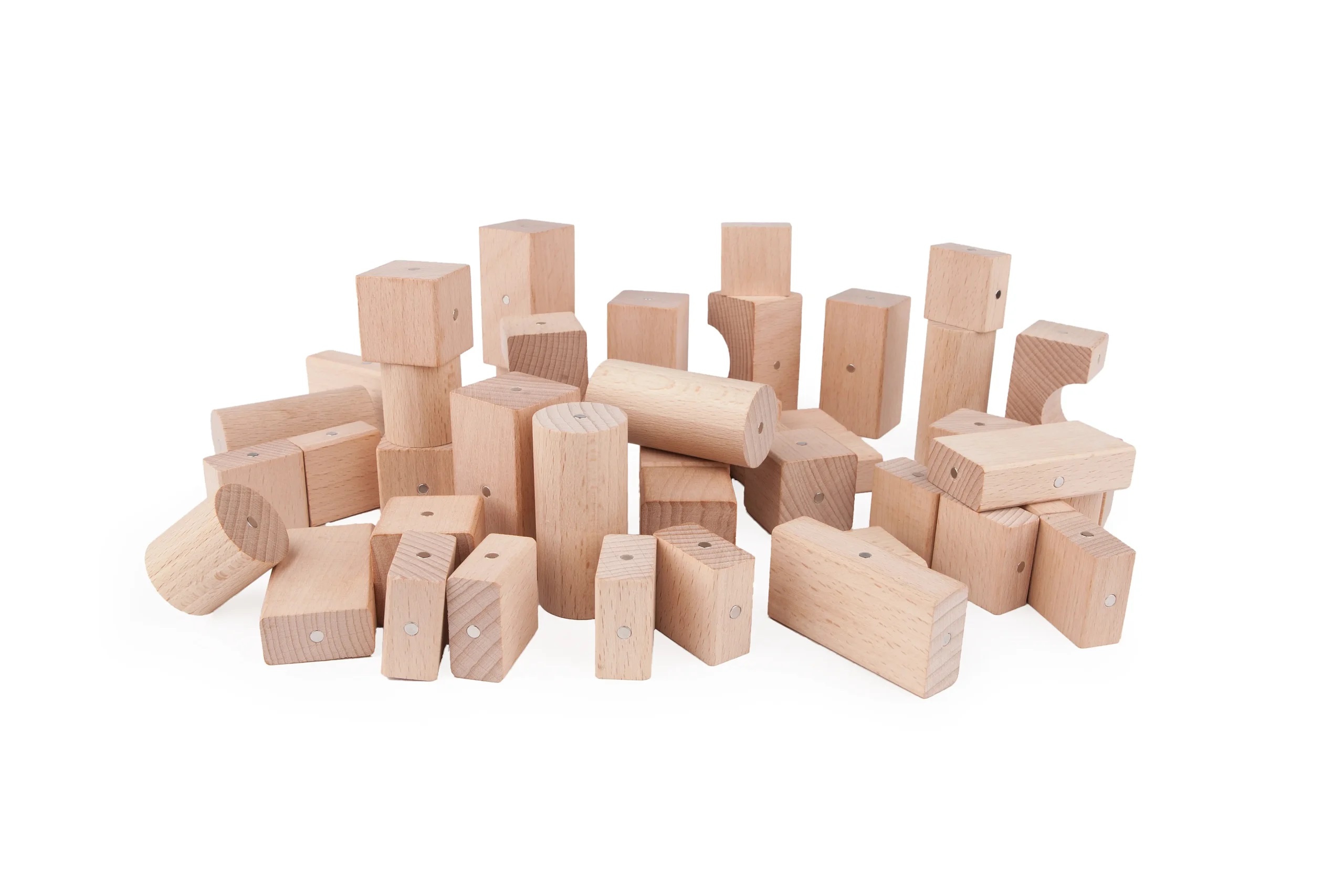 Magnetická dřevěná stavebnice - KOOGLO MEGA - přírodní - 100 ks - Obrázek 3