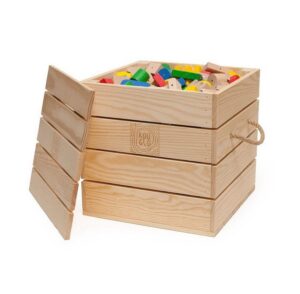 Magnetická dřevěná stavebnice - KOOGLO GIGA - barevné - 300 ks