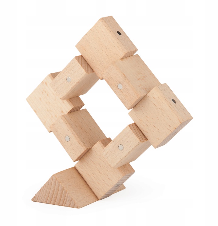 Magnetická dřevěná stavebnice - KOOGLO MINI - přírodní - 30 ks - Obrázek 8