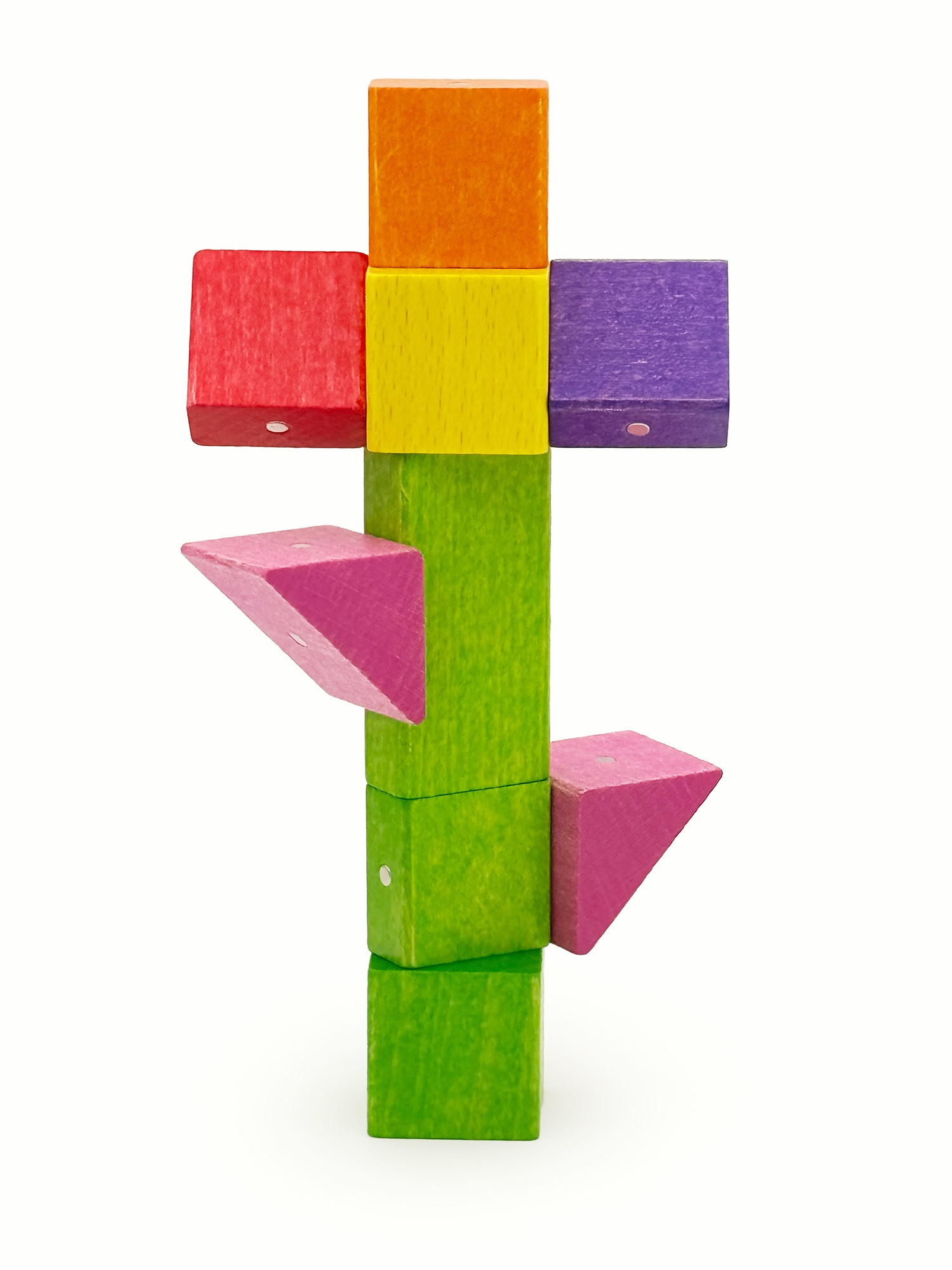 Magnetická dřevěná stavebnice - KOOGLO MINI - barevné - 30 ks - Obrázek 4