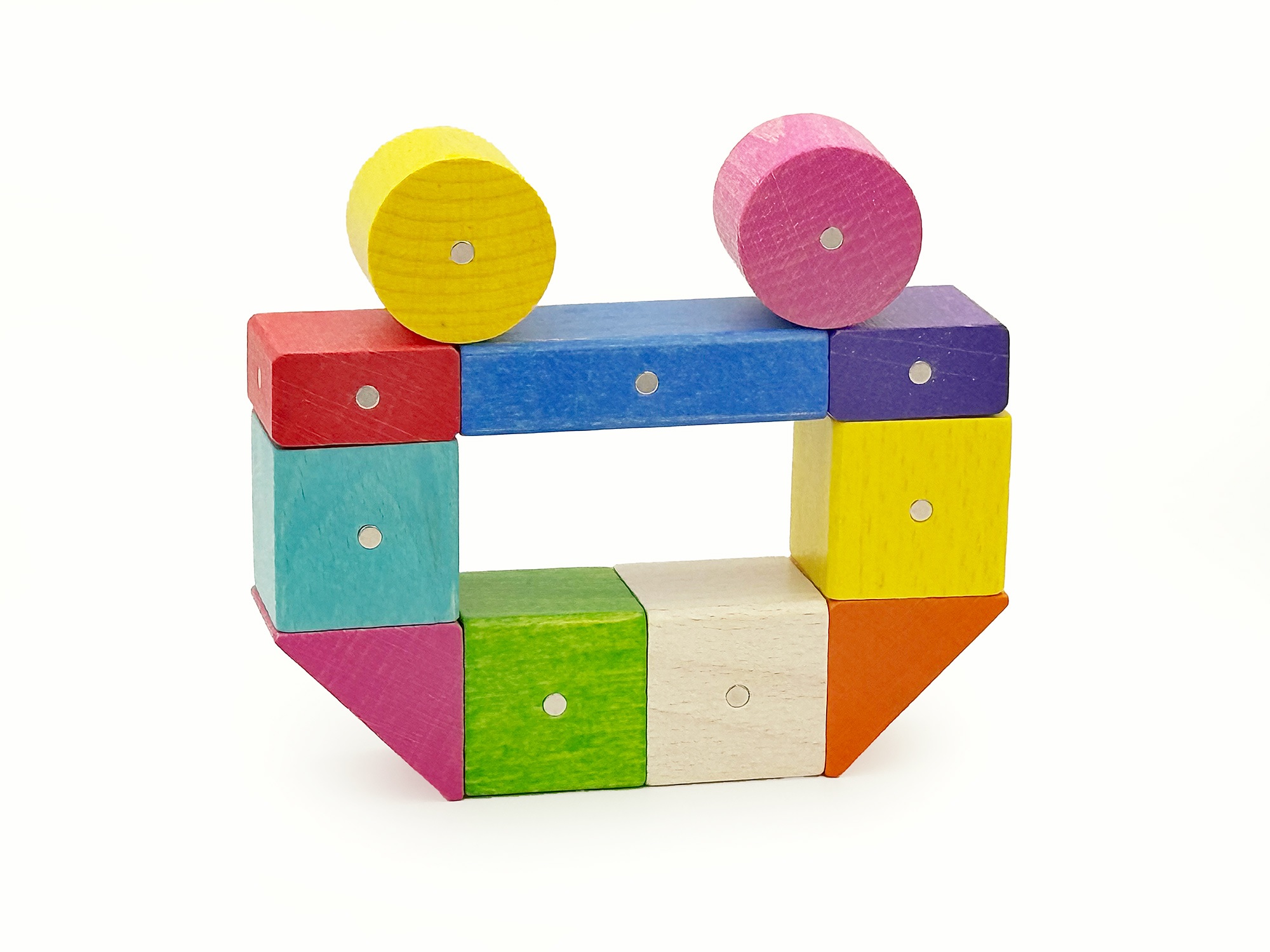 Magnetická dřevěná stavebnice - KOOGLO MINI - barevné - 30 ks - Obrázek 6