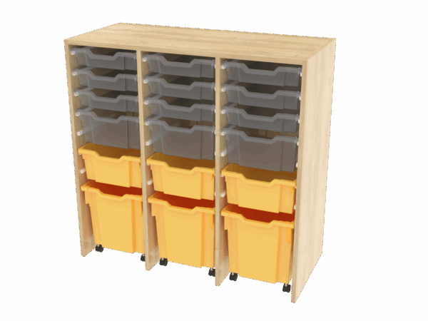 Kastlíková skříňka na boxy s kolečky, 1020x450x1000mm - Image 2