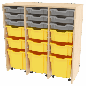 Kastlíková skříňka na boxy s kolečky, 1020x450x1000mm