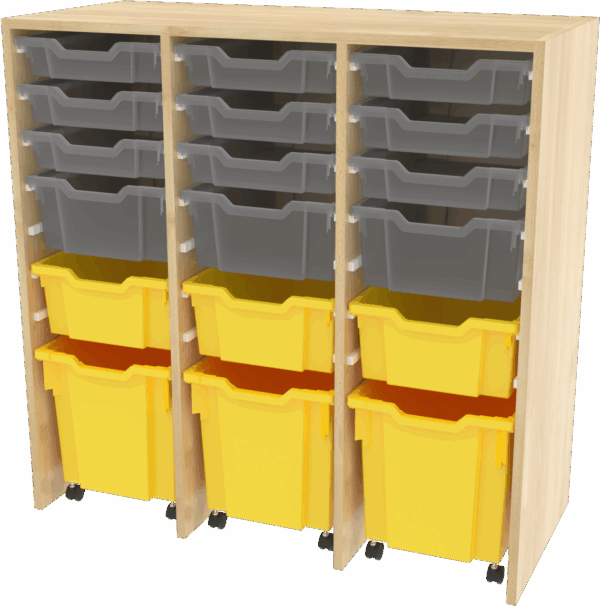 Kastlíková skříňka na boxy s kolečky, 1020x450x1000mm - Image 2