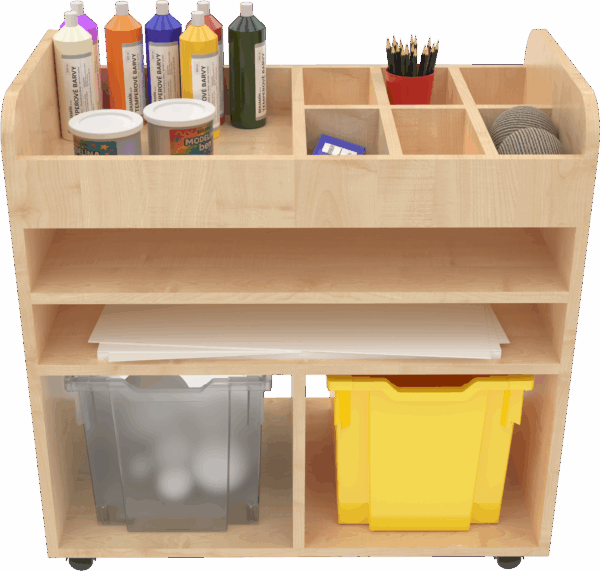 Vozík na výtvarný materiál malý 0,J,G,B se zaoblenými horními rohy - Image 3