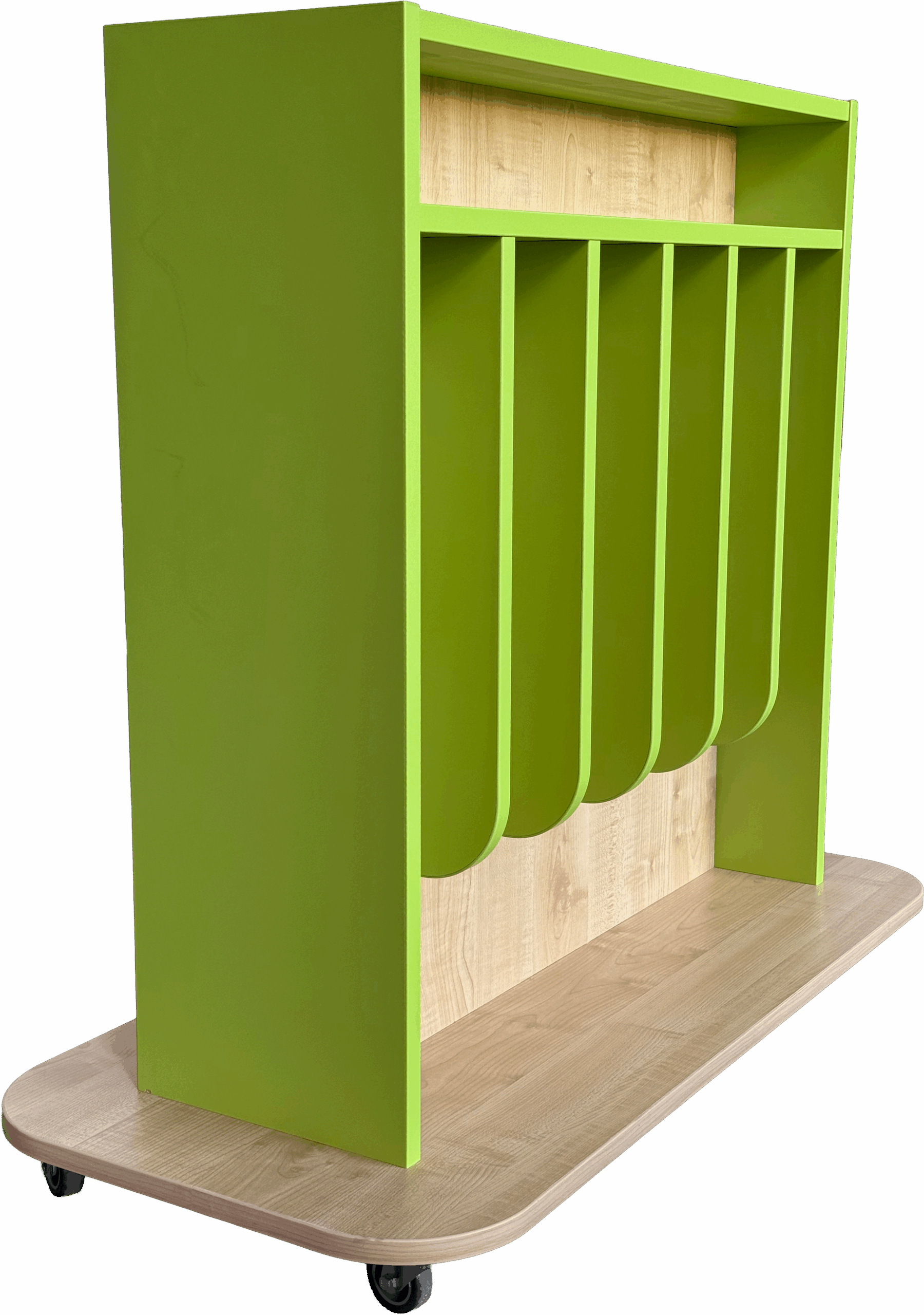 Pojízdný vozík na ručníky pro 12 dětí, oboustranný, bez otvorů na kelímky - Obrázek 2