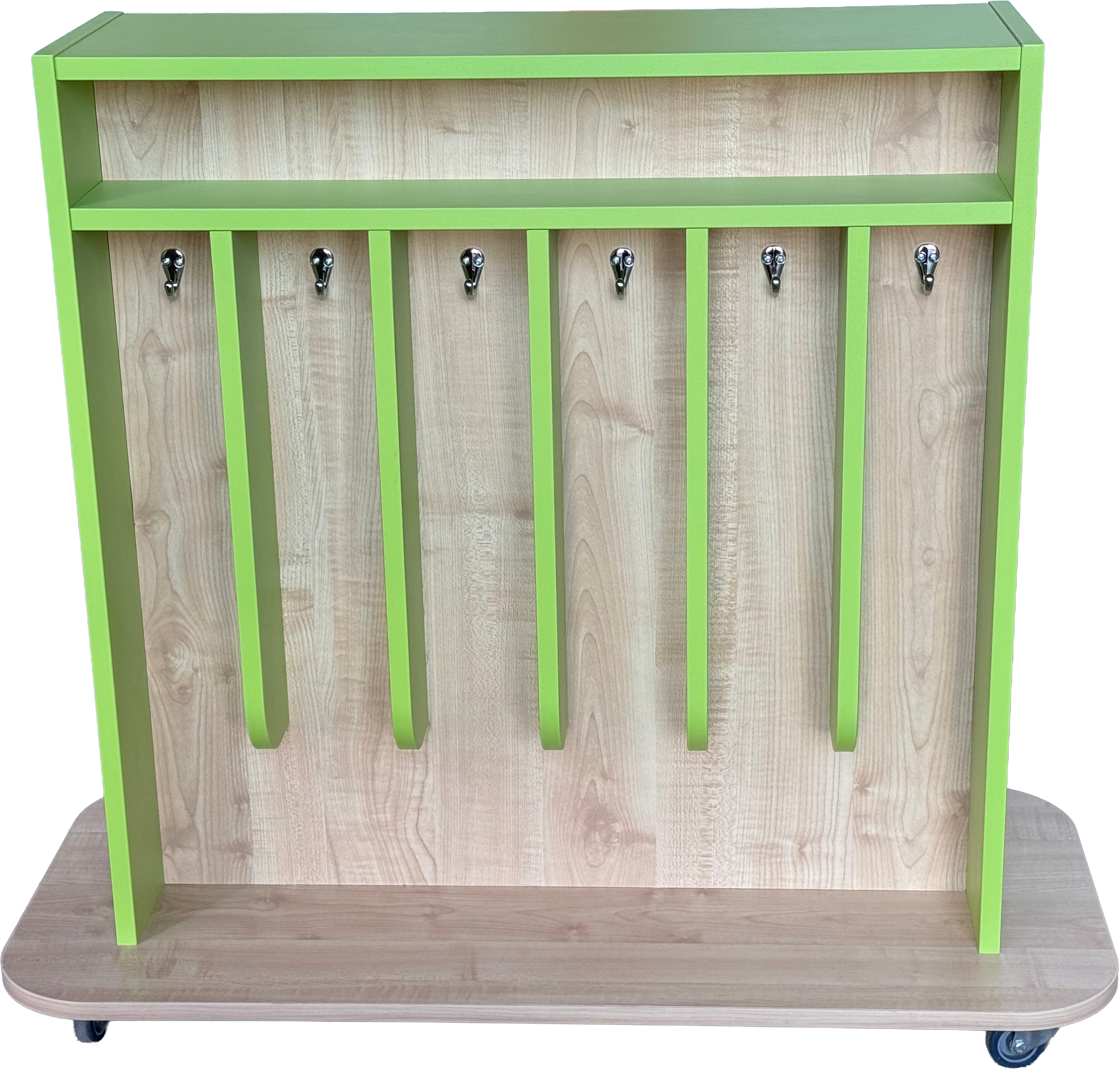 Pojízdný vozík na ručníky pro 12 dětí, oboustranný, bez otvorů na kelímky - Obrázek 4