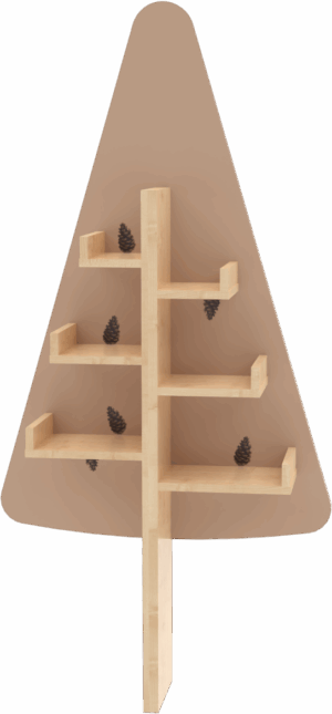 Dekorativní police strom malý - béžová