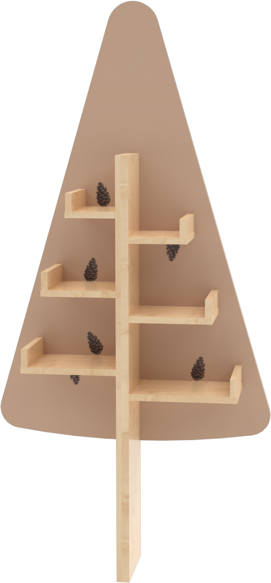 Dekorativní police strom malý - béžová