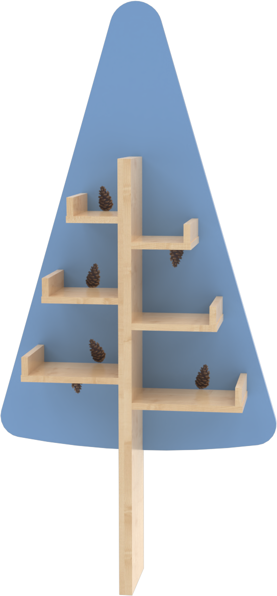 Dekorativní police strom malý - béžová - Obrázek 2