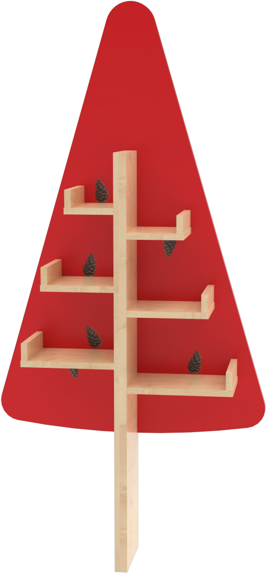 Dekorativní police strom malý - béžová - Obrázek 3