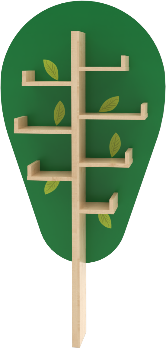 Dekorativní police strom malý - zelený