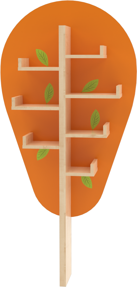 Dekorativní police strom malý - zelený - Obrázek 2