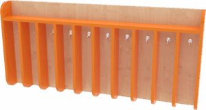 Věšák na ručníky závěsný pro 10 dětí bez průchodek