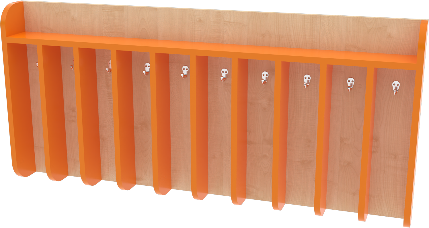 Věšák na ručníky závěsný pro 10 dětí bez průchodek