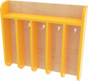 Věšák na ručníky závěsný pro 5 dětí bez průchodek