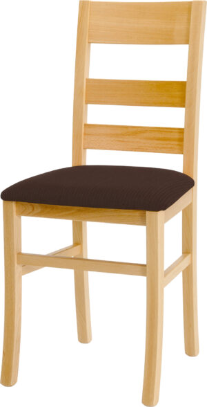 Učitelská židle buková s čalouněným sedákem, tmavě hnědá