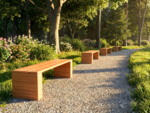 Zahradní lavička dřevěná nízká