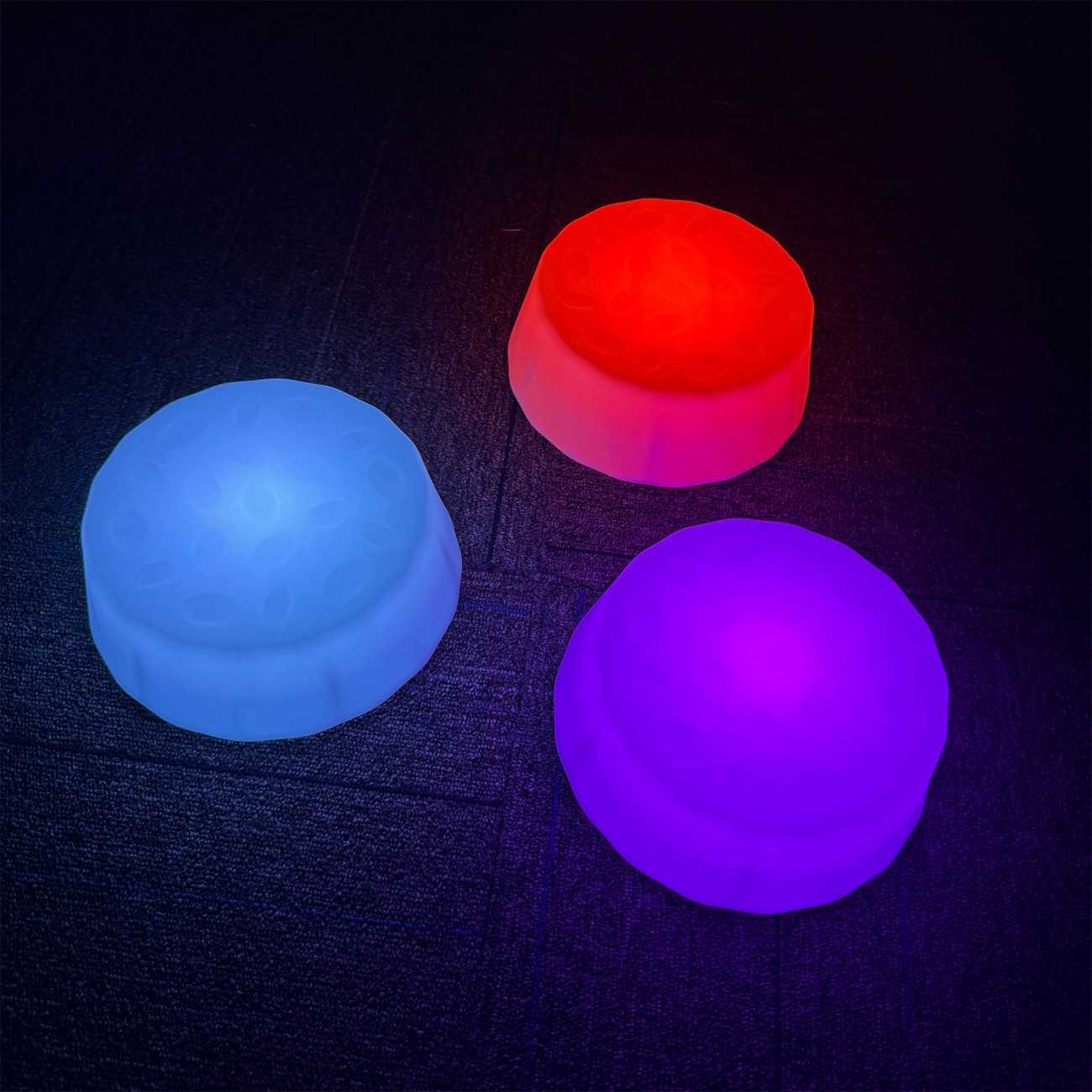 Kulaté LED nášlapy - sada 3 ks