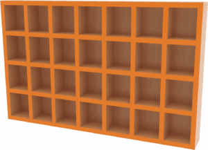 Polička na pitný režim pro 28 hrníčků