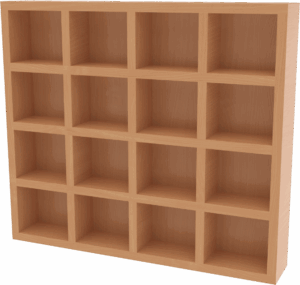 Polička na pitný režim pro 16 hrníčků