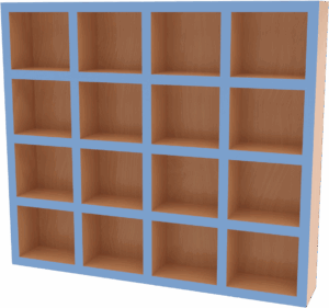 Polička na pitný režim pro 16 hrníčků, hr.azurová