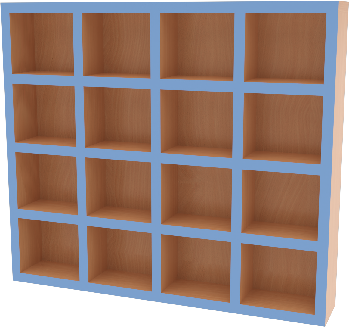 Polička na pitný režim pro 16 hrníčků, hr.azurová