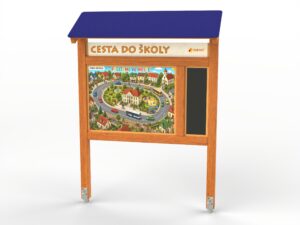 Naučná tabule - CESTA DO ŠKOLY - pultová střecha